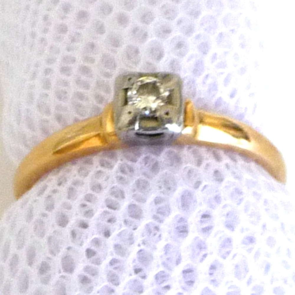 >price firm< 1920s Diamond Ring Art Deco 14K Gold Size 6.5 Engagement Ring - Picture 2 of 12